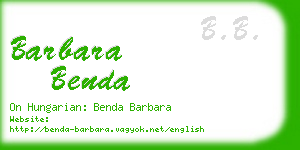 barbara benda business card